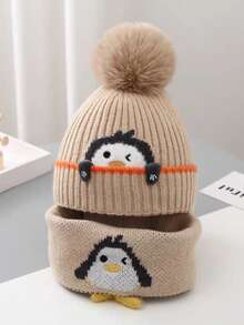 Infant & Toddler Knitted Hat And Scarf Set, Warm And Comfortable, Suitable For Boys And Girls Aged 1-5, For Autumn And Winter - Multicolor - View 9