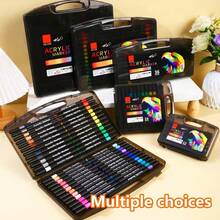 24/80 Colors Acrylic Marker Pens, Suitable For Scrapbooking, Black Paper, Stone Painting, Ceramics, Glass, Wood, Fabric, Canvas Cups And DIY Crafts Professional Use, Multi-Functional Art Tool - Multiple Styles - View 1