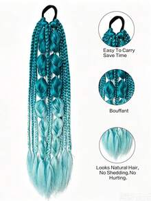 Trenzas de Burbuja Retorcidas de Colores Mixtos Hechas a Mano - Extensiones de Cabello Estilo Vacaciones para Mujeres, Versátiles para Todos los Tipos de Cabello 24 Pulgadas - Multicolor - Ver 6