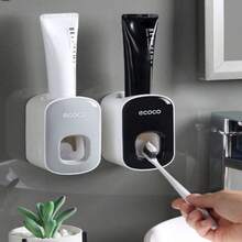Premium Automatic Toothpaste Dispenser Wall-Mounted No-Drill Toothbrush Holder Slouchy Brushing Tool Toothpaste Squeezer Wall-Mounted Design, No Drilling Required, Easy To Clean, Space-Saving And Waterproof, Effortlessly Dispense Toothpaste, Save Time And Effort. - Multicolor - View 2