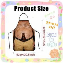 Men's Creative Print Apron, Fashionable & Fun Kitchen Apron, Suitable For Cooking, Baking, Grilling And Housework - Multicolor - View 4