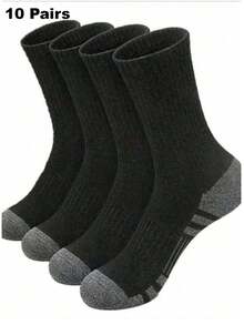 1/5/10/20 Pairs Men's Mid-Calf Socks, Moisture-Wicking, Breathable, Fashionable, Comfortable, Soft, Business & Sports - Multicolor - View 17