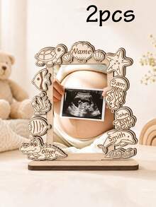 Custom Ocean Animal Ultrasonic Photo Frame, Personalized Photo Keepsake, Beach Style Room Decor, Custom Name Family Gift, Customizable Photo Memory Display - Style a - View 8