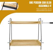 Coffee Station Organizer For Countertop 2 Tier Coffee Bar Accessories Wooden Kitchen Storage Detachable Design Non Slip Silicone Caps Easy Assembly - View 7