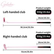 WUDAY Pink Hollow Golf Putter, Left/Right Handed Optional, High Aesthetic Fresh Pink Appearance, Three-Line Alignment Aid, Hollow Weight Structure Enhances Stability, Grooved Face Increases Friction, Ergonomic Design For Women - Pink - View 7