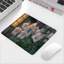 YUFZX 1pc Extra Large Extended Moonlit Starlight Lily Flower Sea Pattern Mouse Pad, With Non-Slip Rubber Bottom And Stitched Soft Cloth Material Keyboard Pad. Quiet Night Sky Healing Floral Landscape Aesthetic With Non-Slip Rubber Bottom And Stitched Soft Cloth Material Keyboard Pad, Suitable For Gaming, Home Office And Learning Scenarios. - View 14