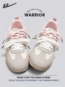 Warrior Women's Board ShoesSpring And SummerComfortable Modest Style Casual Yet Sleek Sneakers Applicable Throughout The Year Wear-Resisting All-Day Wear Training Sneakers Running Shoes - Beige/Gray/Pink - View 2