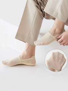 4 Pairs Mesh Invisible No Show Socks, Breathable Anti Slip Low Cut Liner Socks Thin Summer Casual Foot Socks For Men - Multicolor - View 5