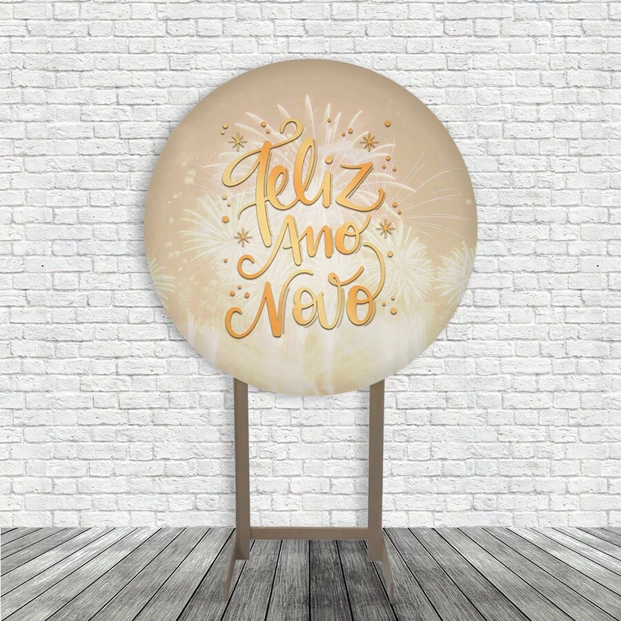 Happy New Year Party Backdrop And Cylinder Covers With Elastic - 圓形面板 248 - 查看 1