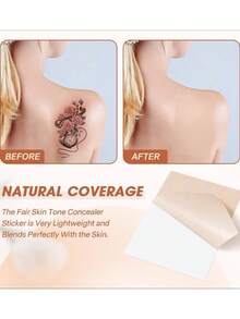 10Pcs Waterproof Tattoo Cover Patch - Ultra-Thin Second Skin Concealer For Scars & Tattoos, Long-Lasting Invisible Coverage, Hypoallergenic For All Skin Types - Brown - View 4