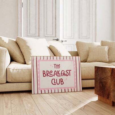 1pc Frameless Retro "Breakfast Club" Striped Wall Art Poster, Funky Room Decor For Dorm, Bedroom, Party Gift