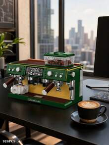 Vintage Luxury Italian Espresso Machine Modular Building Block Set, Adult Assembly Handmade DIY Toy, Retro Office Desk Decor, Cafe Style Desktop Ornament, Unique Personalized Holiday Gift, Premium Gift For Men - Multicolor - View 13