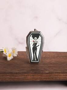 Cabin puff 1pc Coffin-Shaped Mini Ashtray With Flip Lid, Gothic Style, Portable For Outdoor, Car And Other Scenes. A Portable Gift. - One Size Fits All - View 5