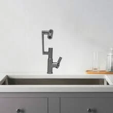 YUNRUX Swivel Faucet, Faucet With LED Temperature Display, Bathroom Faucet - Grey - View 9