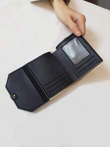 Colorblock Daisy Decor Tri-Fold Women's Wallet, Multi-Function ID Card Slots, Slim Coin Purse - Multicolor - View 11