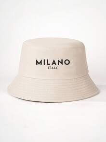 1 buah Topi Ember Unisex Motif Huruf MILANO, Cocok Untuk Perjalanan Luar Ruangan, Liburan Pantai, Perlindungan Matahari, Liburan dan Paduan Mode Kasual, Hadiah Liburan Terbaik - MultiWarna - View 14