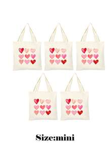 5/10pcs Mini/S/M/L Size Reusable Cute Rabbit Bow Heart Pattern Canvas Gift Bags Party Favor Bags Set, Birthday Party Kids Theme Party Gift Bags Baby Shower Back To School Graduation Party Theme Party Thanksgiving Christmas Anniversary Party Gift Packaging Bags Essential - View 43