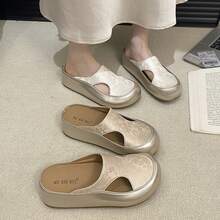 2026年の小柄な方向け超ハイヒール中空つま先カバーサンダル、女性用夏用厚底スリッパ、身長を高く見せるサンダル、楽ちんシューズ - 色 - チェックする 3