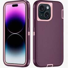 Anti-Drop Anti-Shock Anti-Wear Full Body Protection Phone Case, Durable And Sturdy, 3-In-1 Protective Case Compatible With Iphone, Galaxy And Other Phones - Wine Pink - View 31
