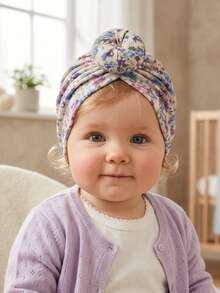 3PCS Newborn Candy Color Ball Hair Accessories Soft Cute Baby Headband Hat Set - Multicolor - View 7