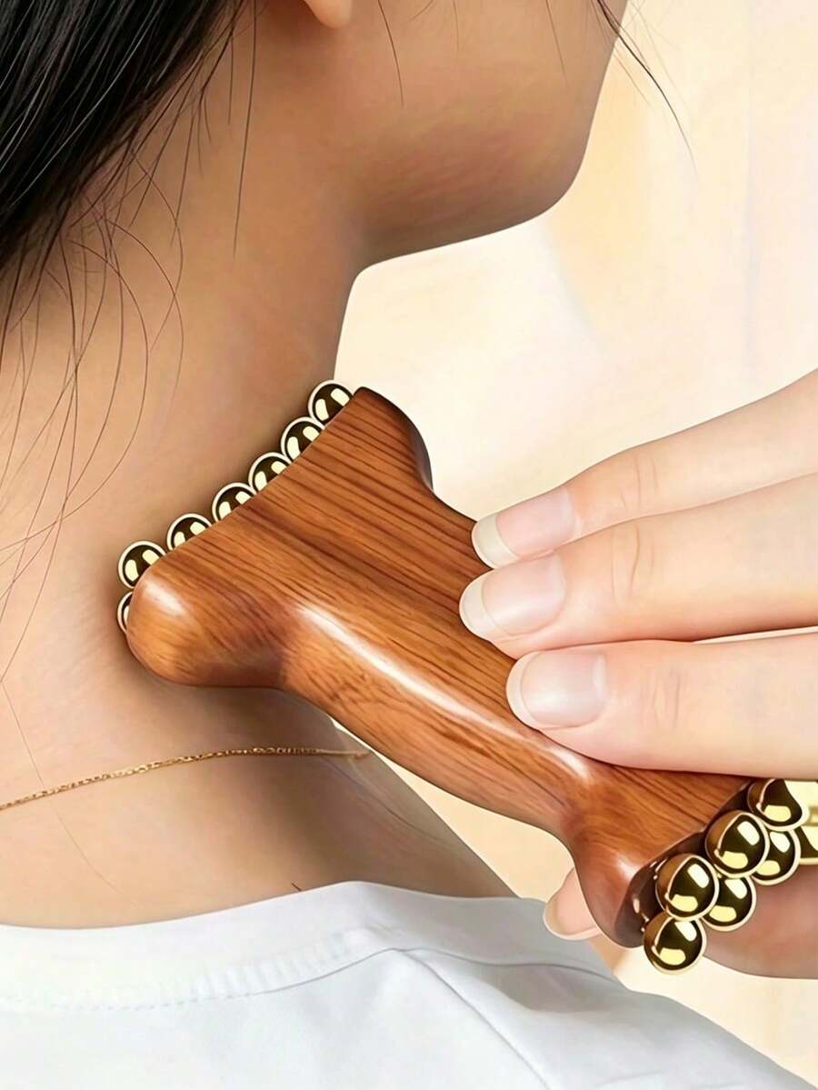 1pc Face & Neck Massager / 5-Tooth Scalp Massage Comb / Acupoint Massager - With Comfortable Massage Handle And Ergonomic Design For Deep Tissue Massage - Suitable For Face, Neck And Chin Massage, Perfect For Home Or Office Use - Multicolor - View 1