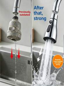 1pc 720° Rotating Pull-Out Kitchen Faucet, Dual Mode High Arc Sink Faucet, Dual Water Outlet Mode High Arc Single Handle Vegetable Basin Faucet, Modern Pastoral Style Kitchen & Bathroom, Brushed Nickel Modern Kitchen & Bathroom, Essential Home Goods - Pull-out Kitchen Faucet - View 6
