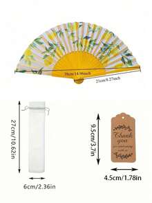 1/3/9/15/16/20/24/30/36/40pcs Spanish Lemon Pattern Folding Fans, Lemon Foldable Fans Summer Capri Style Paper Hand Fans, Spanish Lemon Cooling Decorative Handheld Fans, Suitable For Parties, Dance Performances, Travel, Birthday Gifts - Multiple Styles - View 8