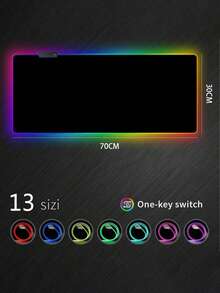LED Backlit RGB Gaming Mouse Pad,Black, With Light Bar, Suitable For Computer/Laptop Office - Black - View 10
