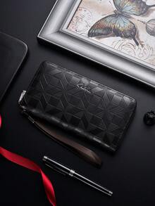 SHABILI Korean Style Men's Long Wallet, Fashionable Large Capacity Multi-Card Slot Clutch Bag, Casual Men's Purse - Coffee - View 2