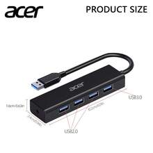 Acer 4合1 USB 2.0/3.0 集線器，4個USB數據連接埠，15cm/100cm線長，相容於筆記型電腦、PC、桌上型電腦及其他設備，擴充底座 HY21-14U2B - 黑色 - 查看 3
