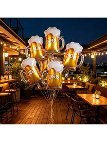 10pcs 16 Inch Mini Beer Mug Shaped Aluminum Foil Balloons For Valentine's Day, Birthday, Wedding, Beer Festival, Party, Gathering Decoration - Mini Beer Mug - View 4