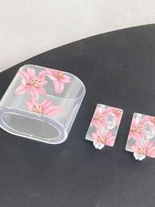 1套粉色櫻花/流蘇花/蝴蝶結透明充電器保護殼（相容20W），相容13/14/15歐規適配器保護套組，20W充電器含線保護殼透明保護殼與線材保護套，櫻花/流蘇花充電器保護殼，透明歐規插頭保護套，線材保護套，充電器配件 - 彩色 - 查看 5