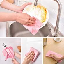 1 Roll/20 Pieces Reusable Microfiber Cleaning Wipes - Highly Absorbent, Durable And Machine Washable Kitchen Towels, Suitable For Dishwashing, Countertop Cleaning, Floor Cleaning - Multi-Functional Household Rags, Modern Square Design, Space Theme Cleaning Supplies, Dish Cloth, Countertop Wipes, Highly Absorbent Fabric - Multicolor - View 8