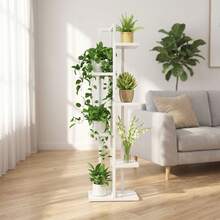 1-Piece Mobile Balcony Flower Rack, Living Room Iron Floor Standing Shelf, Multi-Tier Plant Rack, Living Room Floor Flower Rack, Suitable For Yard, Garden, Corner, Balcony - Flower Stand - View 3
