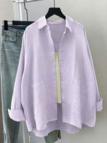 Women Blouses & Shirts - 淡紫色 - 查看 1