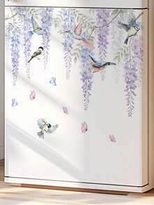 mama look 1pc, Floral & Bird Wall Sticker, Petal Butterfly Decoration, PVC Self-Adhesive Removable, Suitable For Bedroom, Living Room, Study, Dining Room, Bathroom, Home Wall Decoration, Room Decor Etc. - Multiple Styles - View 16