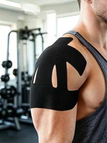 8pcs Shoulder Kinesiology Tape, Pre-Cut Shoulder Training Tape, Elastic Bandage, Muscle Support, Enhanced Stability, Breathable, Black - Multicolor - View 7