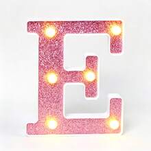 1個16cm/6.3英吋玫瑰粉LED發光字母燈，電池供電家居裝飾字母燈，適用於婚禮求婚、生日派對裝飾、週年紀念裝飾、臥室桌面字母燈及房間牆面裝飾字母 - 深粉紅色 - 查看 49