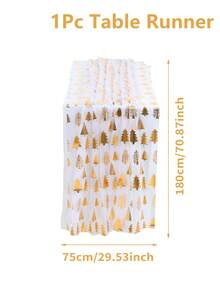 1pc Gold Christmas Tree Pattern Table Runner, Christmas Mesh Table Runner, Christmas Table Decoration, Home Decor, Kitchen Decor, Christmas Tablecloth Decoration, Christmas Party Supplies, Christmas Decoration Supplies, Christmas Baby Shower Decoration - Christmas Tree - View 11