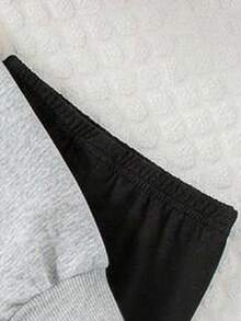 Baby Girl Bow Print Half-Chest Stand Collar Long Sleeve Top And Fitted Long Pants - Grey - View 6