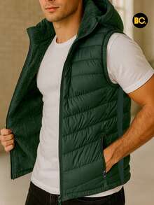 Big City Light Padded Men's Vest - 墨綠色 - 查看 3
