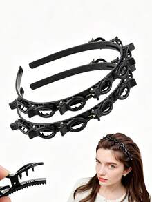 1/2 Stücke Neues koreanisches Stil Cut-Out Haarband, lockeres Haarband ohne Handgeflecht, Gesichtsreinigung Make-up Hautpflege Haarordnungs-Werkzeug, Badezimmer-Waschtisch Make-up Styling Haaraccessoire, tägliche Pendel- und Heimstyling vielseitiges praktisches Haaraccessoire, Damen Modeaccessoire, hitzefreie Locken, Badezimmer-Kleingerät für den Alltag zu Hause - A - Übersicht 2