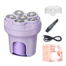 ALUSHEE 6頭女性電動刮鬍刀,IPX6防水,長效Type-C充電旅行刮鬍刀,適用於腿部、手臂、腋下、比基尼線,800mAh電池容量,LED電量顯示,支持乾濕兩用 - 彩色 - 查看 13