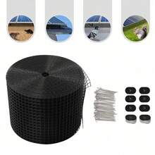 1pcs Black Solar Panel Bird Guard, Solar Panel Bird Net (8in*100ft + 70 Fasteners), Made Of Iron And PVC Coating, For Protecting Solar Panels From Damage By Birds And Rodents - Black - View 2