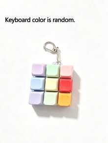1pc 9-Key Cube Stress Relief Button Keychain Toy, Macaron Color Creative Keyboard Pendant Accessory, Friend Gift, Car Key Chain, Bag Charm, Keychain Accessory, Keyboard Design, Adult Stress Relief Keychain, Focus And Relaxation Zipper Keychain, Birthday Gift, Party Gift, Holiday Gift, Car Accessory Packaging Ornament, Student Cute Gothic Y2K Style Lanyard - Multicolor - View 14