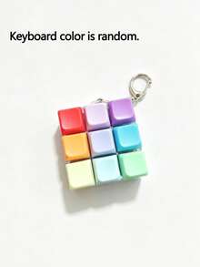 1pc 9-Key Cube Stress Relief Button Keychain Toy, Macaron Color Creative Keyboard Pendant Accessory, Friend Gift, Car Key Chain, Bag Charm, Keychain Accessory, Keyboard Design, Adult Stress Relief Keychain, Focus And Relaxation Zipper Keychain, Birthday Gift, Party Gift, Holiday Gift, Car Accessory Packaging Ornament, Student Cute Gothic Y2K Style Lanyard - Multicolor - View 16