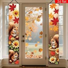 1 Pair/2pcs Autumn Porch Hanging Decor - Rustic Harvest Decoration, "Welcome Autumn" Banner, Suitable For Indoor And Outdoor Use, Thanksgiving - A - View 7