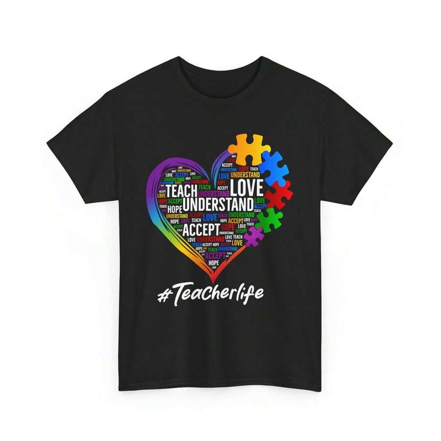 Teacher Life T-Shirt| Great For Any Teacher - Autism Mom Shirt - 黑色 - 查看 1