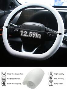 FCV 1PC Car Steering Wheel Cover, Non-Slip Silicone Material, Multiple Color Choices, Universal Auto Parts 13-15 Inches Steering Wheel Cover, Compatible With Most Cars Models Fit For Round D Shape - Multicolor - View 10