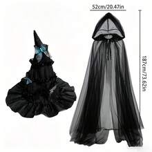 Halloween Hat And Cape Costume Set-Suitable For Birthday Parties, Cosplay, Masquerades, Halloween, Carnivals, And Dress-Up Events. - Multicolor - View 7